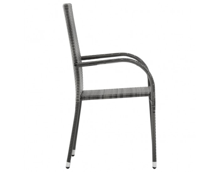 Sonata Стифиращи външни столове, 4 бр, сиви, полиратан