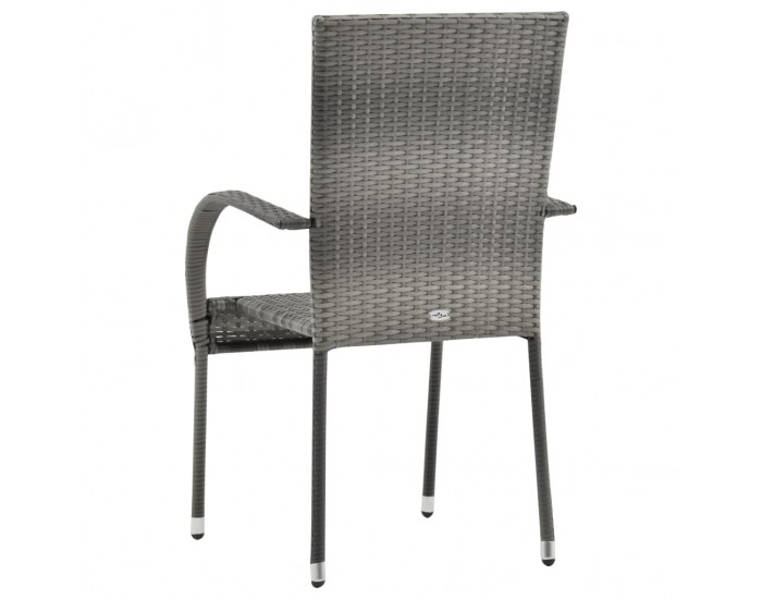 Sonata Стифиращи външни столове, 4 бр, сиви, полиратан