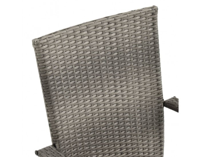 Sonata Стифиращи външни столове, 4 бр, сиви, полиратан