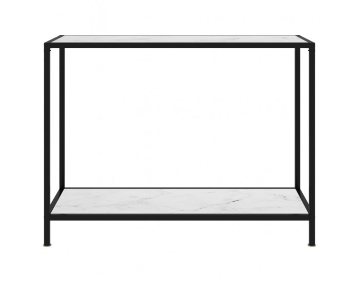 Sonata Конзолна маса, бяла, 100x35x75 cм, закалено стъкло