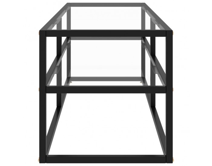 Sonata ТВ шкаф, черен, със закалено стъкло, 120x40x40 см