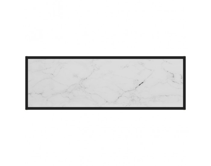 Sonata ТВ шкаф, черен, с бяло мраморно стъкло, 120x40x40 см