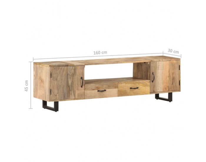 Sonata ТВ шкаф, 160x30x45 см, мангово дърво масив