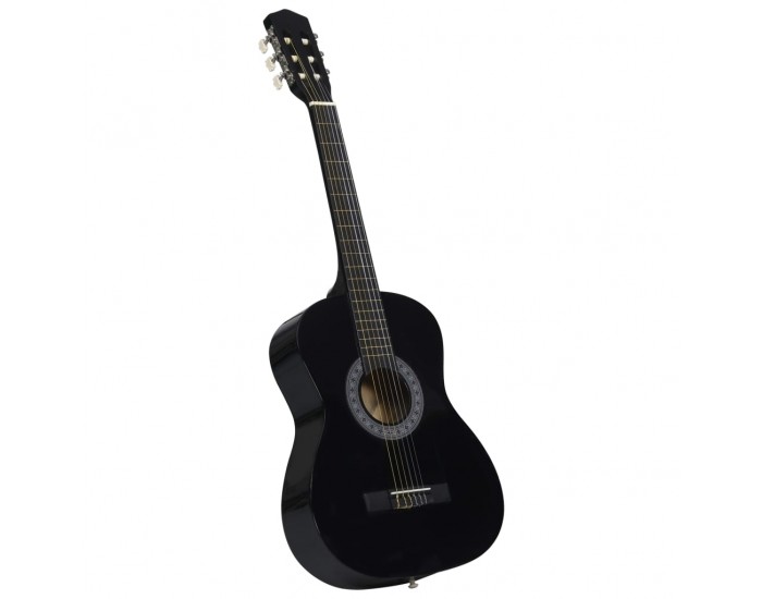 Sonata Класическа китара за начинаещи с калъф, черна, 3/4, 36"