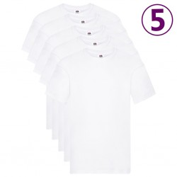Fruit of the Loom Оригинални тениски, 5 бр, бели, XXL, памук - Sonata H