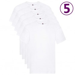 Fruit of the Loom Оригинални тениски, 5 бр, бели, 5XL, памук - Sonata H