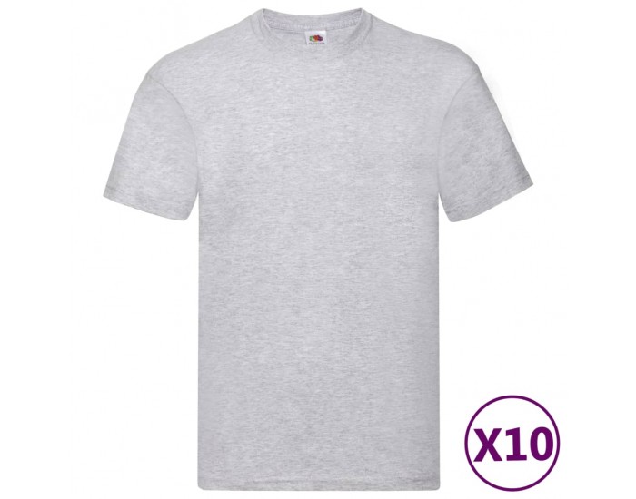 Fruit of the Loom Оригинални тениски, 10 бр, сиви, 3XL, памук Fruit of the Loom Оригинални тениски, 10 бр, сиви, 3XL, памук