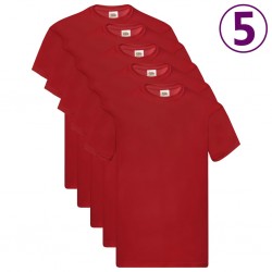 Fruit of the Loom Оригинални тениски, 5 бр, червени, XXL, памук - Sonata H
