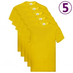 Fruit of the Loom Оригинални тениски, 5 бр, жълти, 3XL, памук - Бизнес и Промишленост