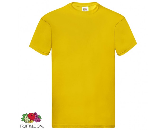 Fruit of the Loom Оригинални тениски, 5 бр, жълти, 3XL, памук