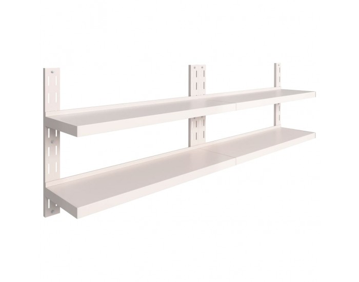 Sonata Стенни рафтове на 2 нива, 2 бр, неръждаема стомана, 240x30 см