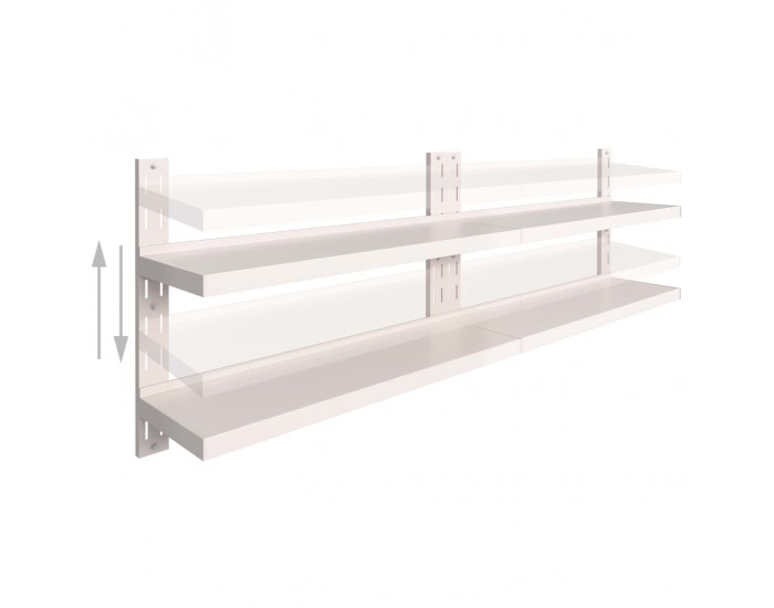 Sonata Стенни рафтове на 2 нива, 2 бр, неръждаема стомана, 240x30 см