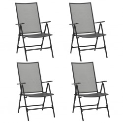 Sonata Сгъваеми мрежести столове, 4 бр, стомана, антрацит - Градински столове