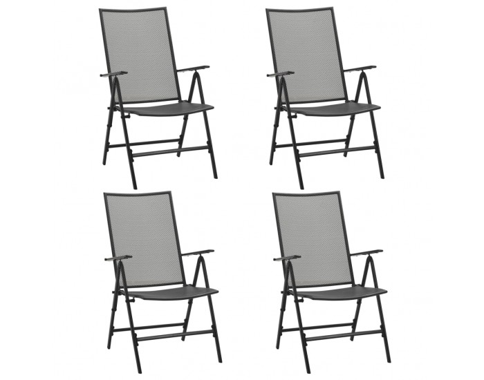 Sonata Сгъваеми мрежести столове, 4 бр, стомана, антрацит