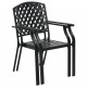 Sonata Градински столове, 4 бр, мрежест дизайн, черни, стомана