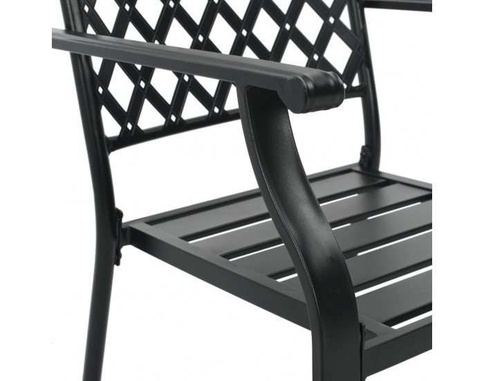 Sonata Градински столове, 4 бр, мрежест дизайн, черни, стомана