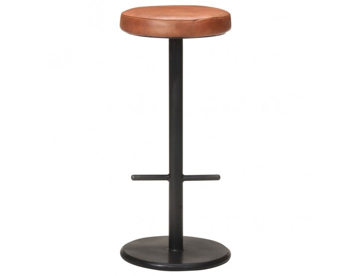 Sonata Бар табуретки, 2 бр, кафяви, естествена кожа