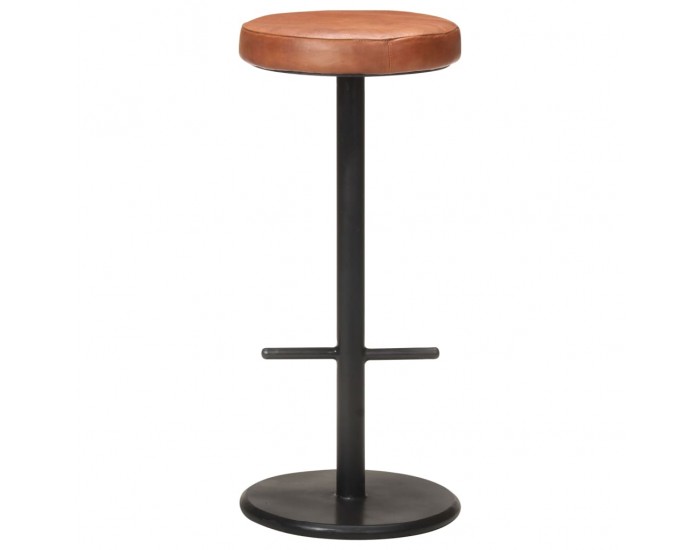 Sonata Бар табуретки, 2 бр, кафяви, естествена кожа