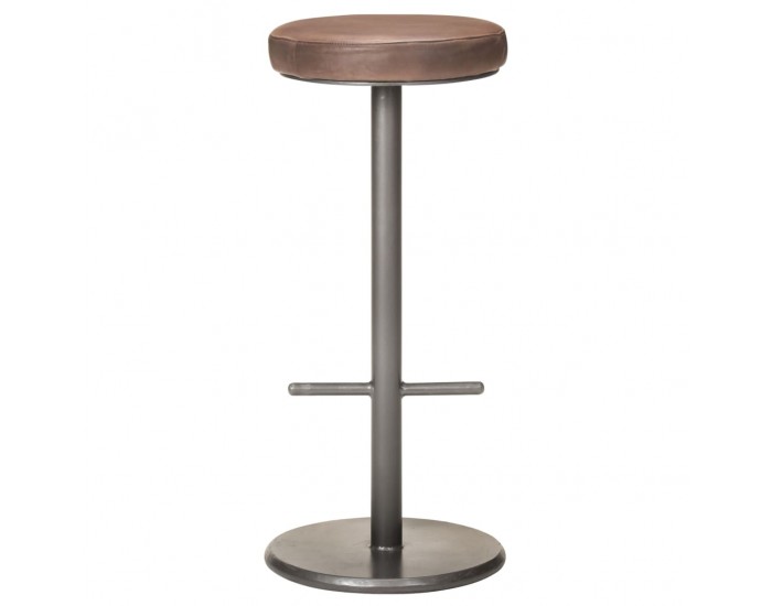 Sonata Бар табуретки, 2 бр, състарено кафяво, естествена кожа