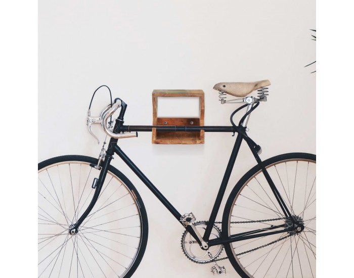 Sonata Стенна стойка за велосипед 35x25x25 см регенерирано дърво масив