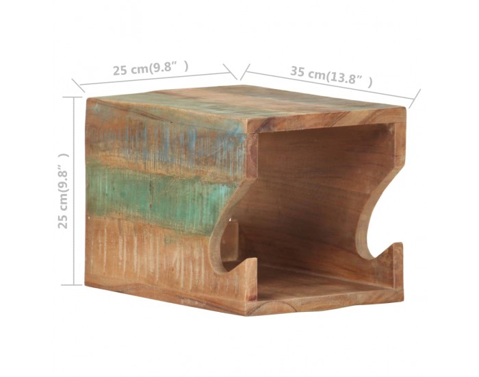 Sonata Стенна стойка за велосипед 35x25x25 см регенерирано дърво масив
