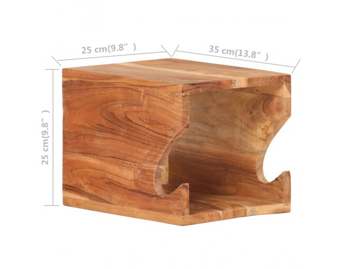 Sonata Стенна стойка за велосипед, 35x25x25 см, акациево дърво масив
