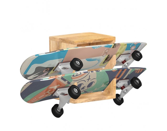 Sonata Стенна стойка за скейтборд, 25x20x30 см, манго масив