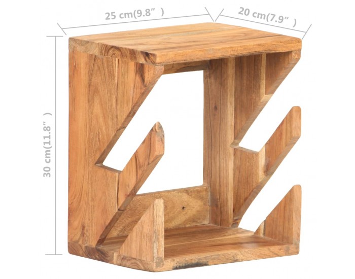 Sonata Стенна стойка за скейтборд, 25x20x30 см, акация масив