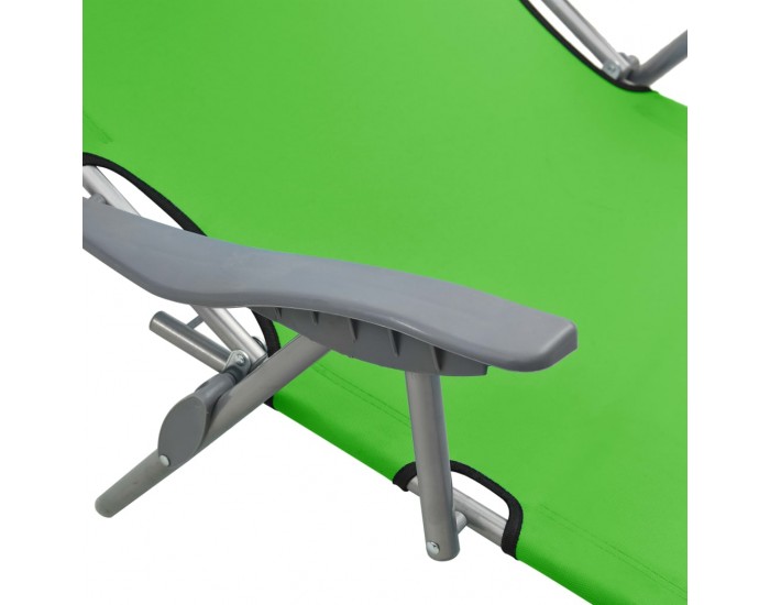 Sonata Шезлонг с козирка, стомана, зелен