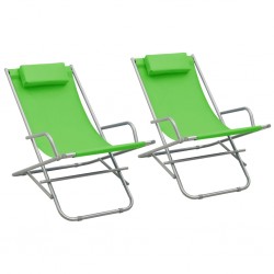 Sonata Люлеещи се столове, 2 бр, стомана, зелени - Специални столове