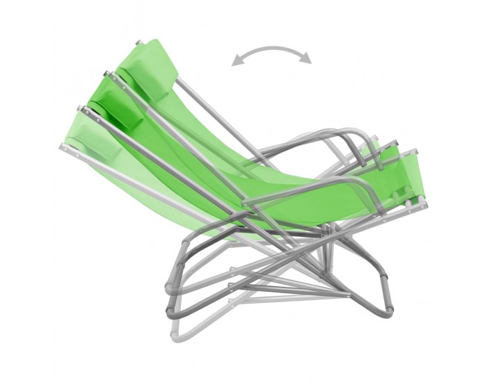 Sonata Люлеещи се столове, 2 бр, стомана, зелени