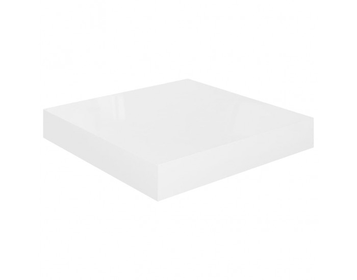 Sonata Окачен стенен рафт, бял гланц, 23x23,5x3,8 см, МДФ