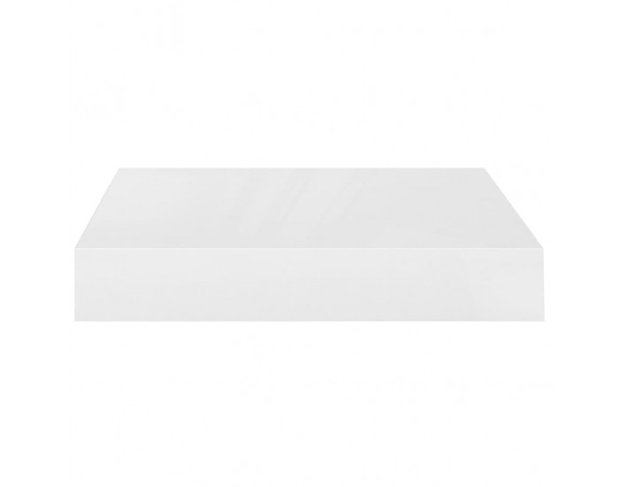 Sonata Окачен стенен рафт, бял гланц, 23x23,5x3,8 см, МДФ