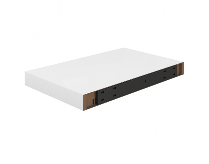 Sonata Окачени стенни рафтове, 2 бр, бял гланц, 40x23x3,8 см, МДФ