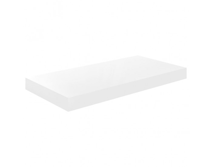 Sonata Окачен стенен рафт, бял гланц, 50x23x3,8 см, МДФ