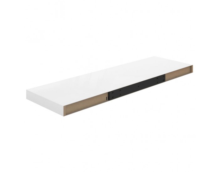 Sonata Окачени стенни рафтове, 2 бр, бял гланц, 80x23,5x3,8 см, МДФ