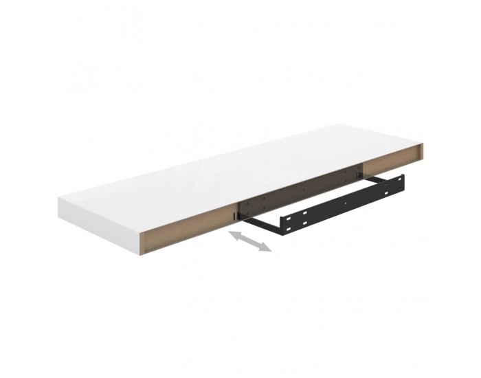 Sonata Окачени стенни рафтове, 2 бр, бял гланц, 80x23,5x3,8 см, МДФ