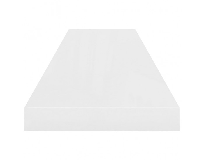 Sonata Окачен стенен рафт, бял гланц, 90x23,5x3,8 см, МДФ