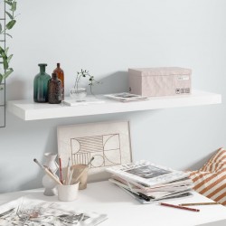 Sonata Окачен стенен рафт, бял гланц, 90x23,5x3,8 см, МДФ - Етажерки