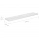 Sonata Окачен стенен рафт, бял гланц, 120x23,5x3,8 см, МДФ