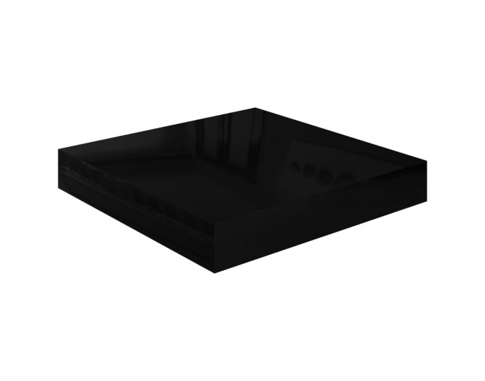 Sonata Окачен стенен рафт, черен гланц, 23x23,5x3,8 см, МДФ
