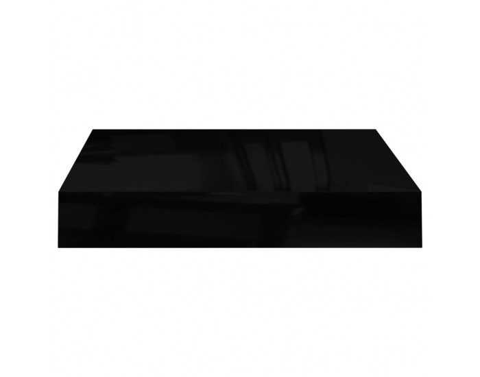 Sonata Окачен стенен рафт, черен гланц, 23x23,5x3,8 см, МДФ