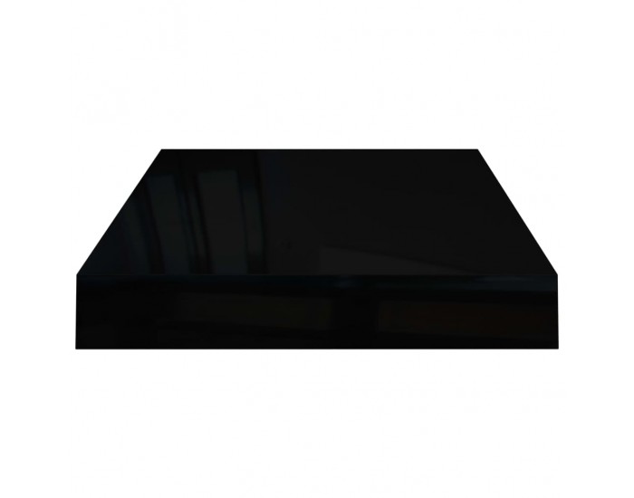Sonata Окачени стенни рафтове, 2 бр, черен гланц, 40x23x3,8 см, МДФ