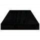 Sonata Окачени стенни рафтове, 2 бр, черен гланц, 60x23,5x3,8 см, МДФ