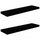 Sonata Окачени стенни рафтове, 2 бр, черен гланц, 90x23,5x3,8 см, МДФ