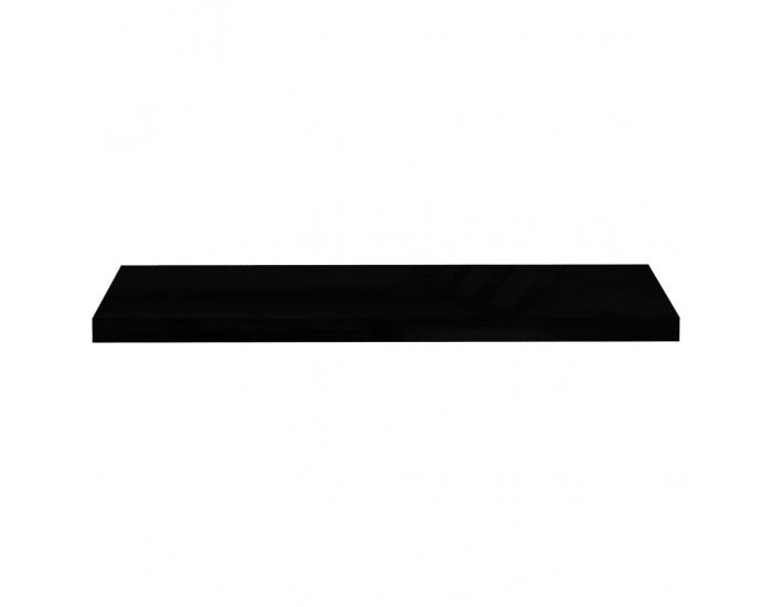 Sonata Окачени стенни рафтове, 2 бр, черен гланц, 90x23,5x3,8 см, МДФ