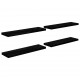 Sonata Окачени стенни рафтове, 4 бр, черен гланц, 90x23,5x3,8 см, МДФ