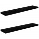 Sonata Окачени стенни рафтове, 2 бр, черен гланц, 120x23,5x3,8 см, МДФ