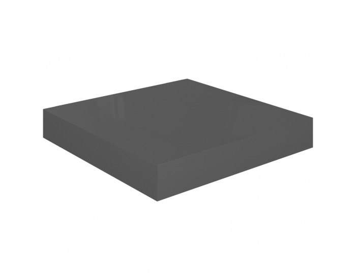 Sonata Окачен стенен рафт, сив гланц, 23x23,5x3,8 см, МДФ