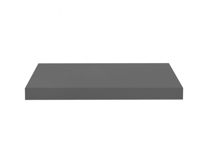 Sonata Окачен стенен рафт, сив гланц, 50x23x3,8 см, МДФ